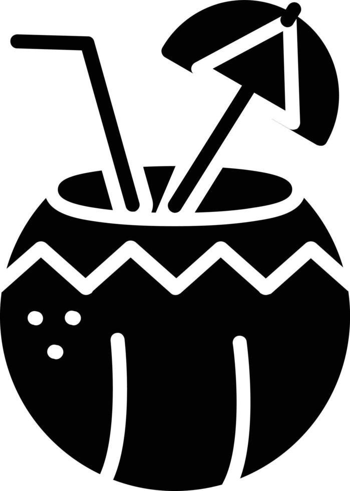 icono de glifo de bebida de coco vector