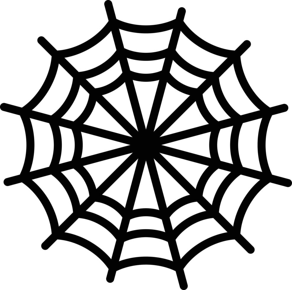 icono de línea de tela de araña vector