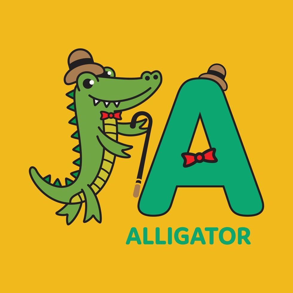 A Alligator Alphabet vector