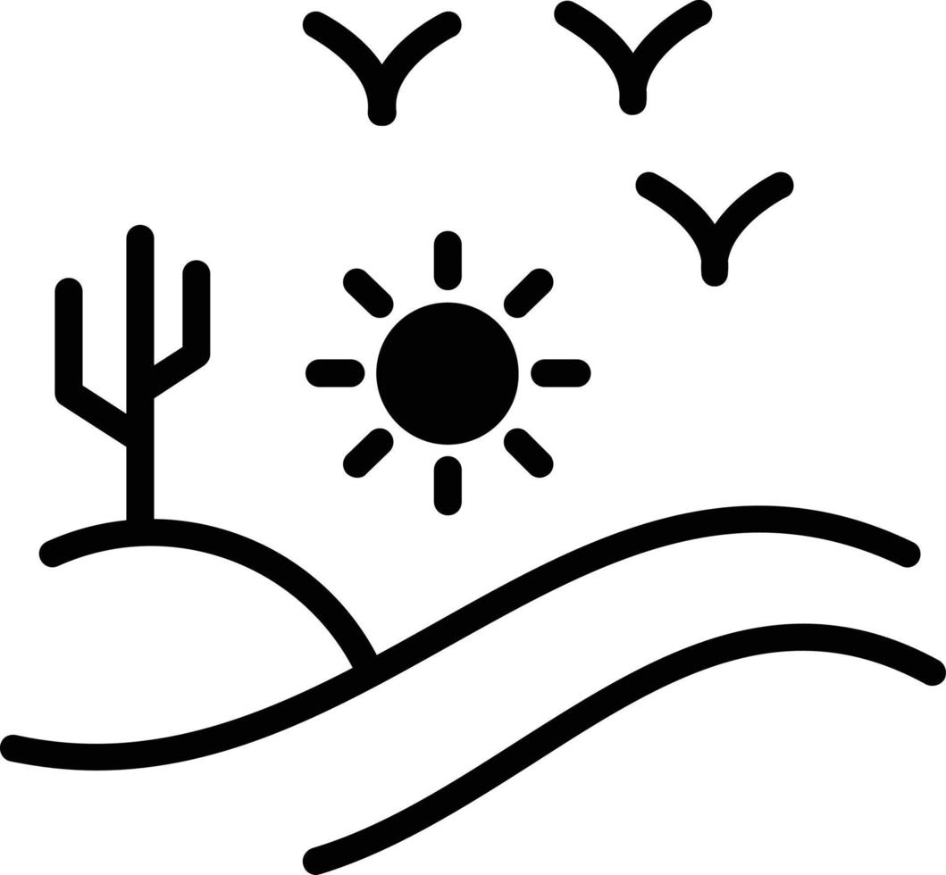 Desert Glyph Icon vector