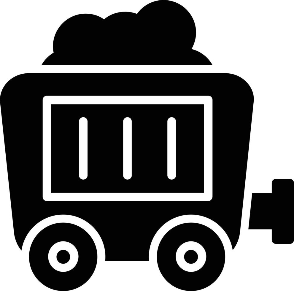 Mining Cart Glyph Icon vector