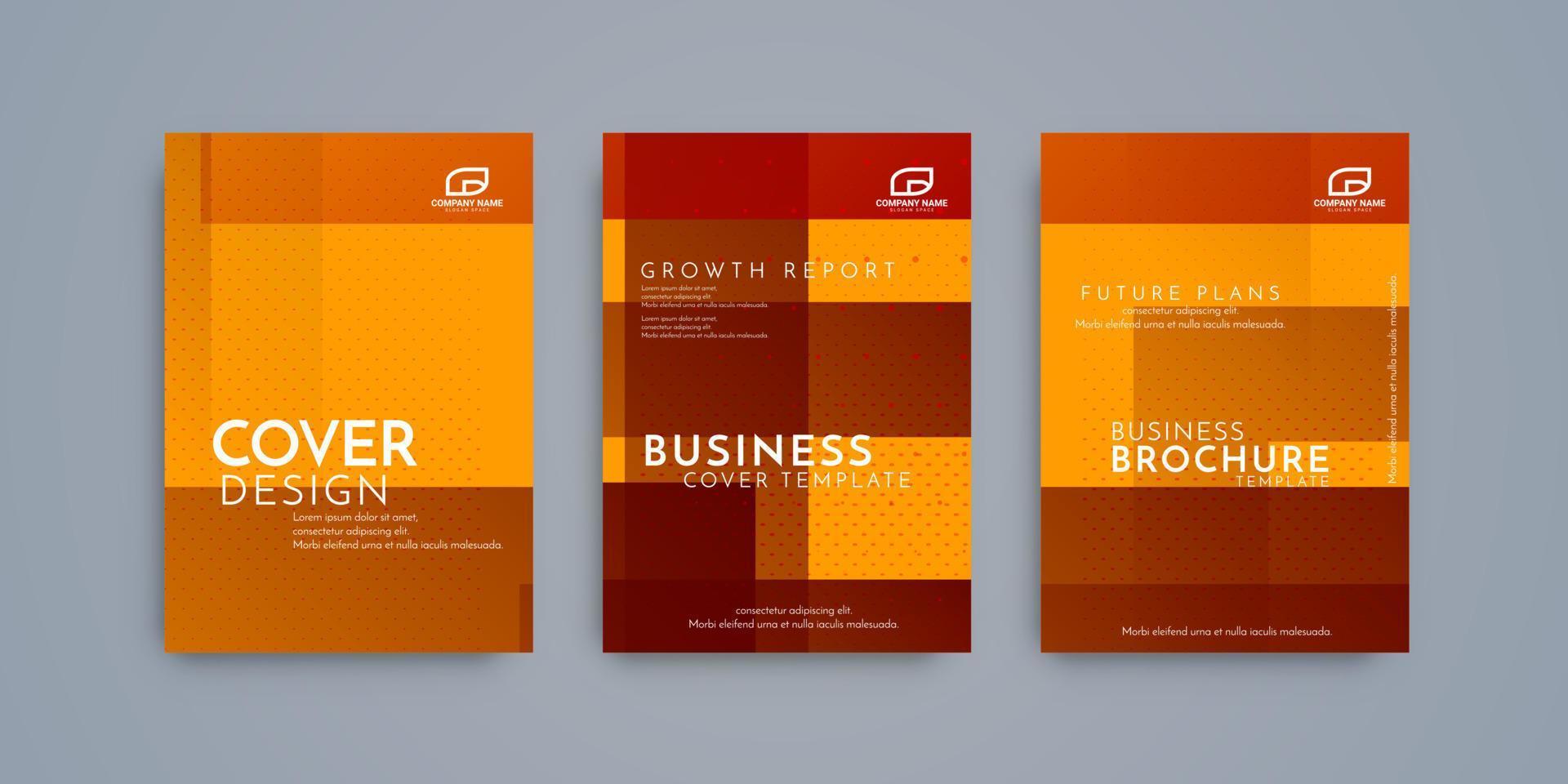 Modern brochure template geometric design set vector