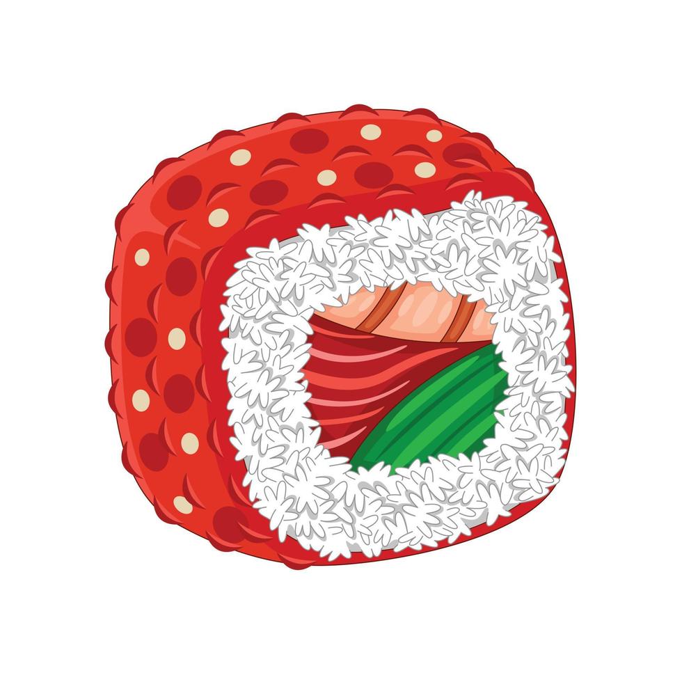 ilustración de vector de comida japonesa de sushi