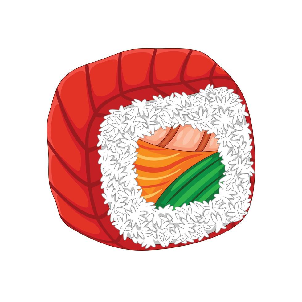 ilustración de vector de comida japonesa de sushi