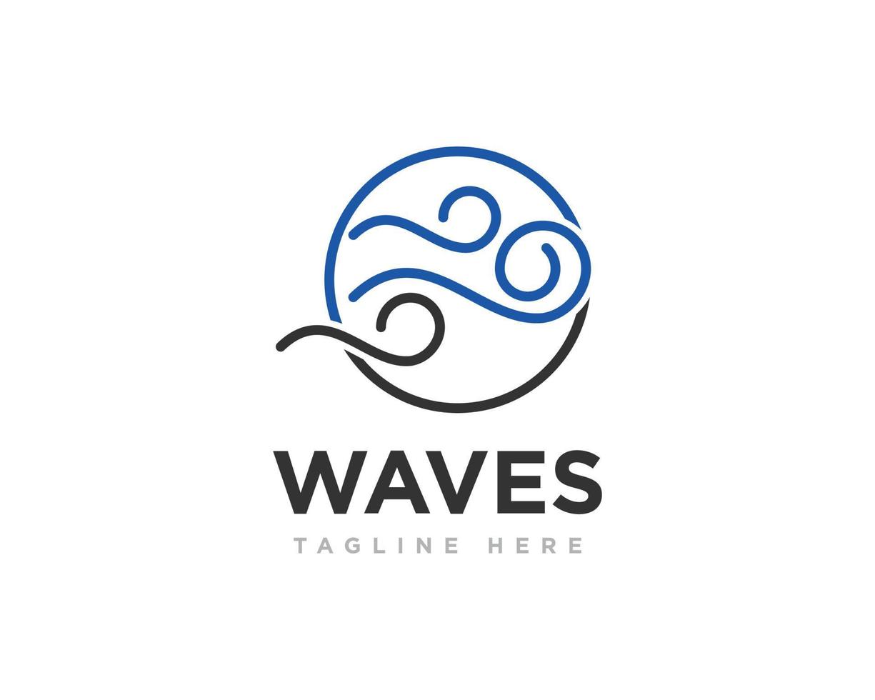 vector de diseño de logotipo de onda abstracta