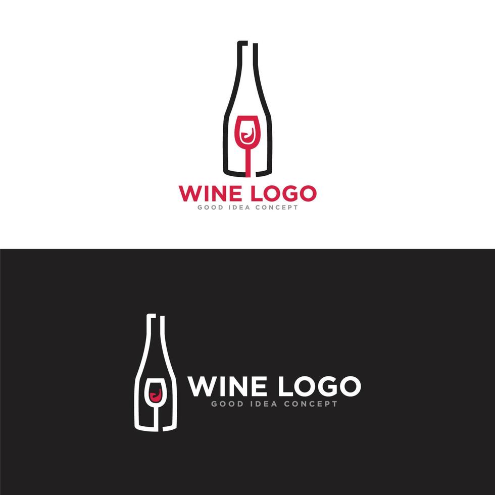 vector de diseño de logotipo de bar de vinos