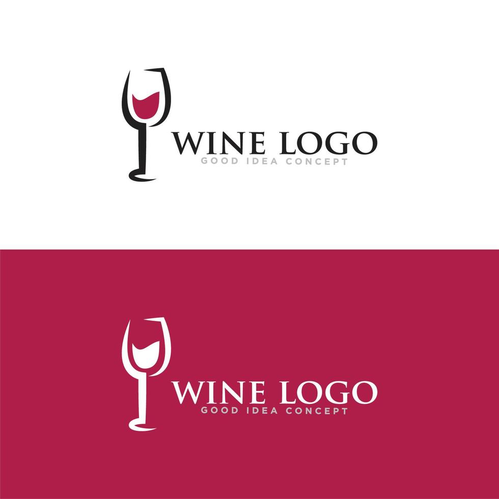 vector de diseño de logotipo de bar de vinos