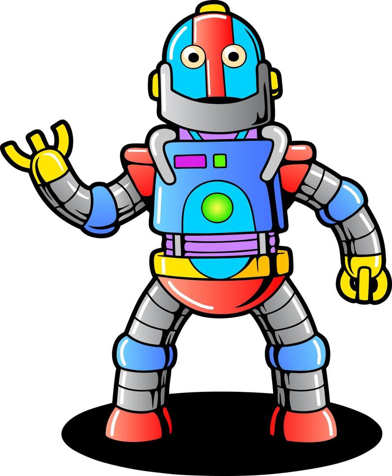 funny cartoon robot vector