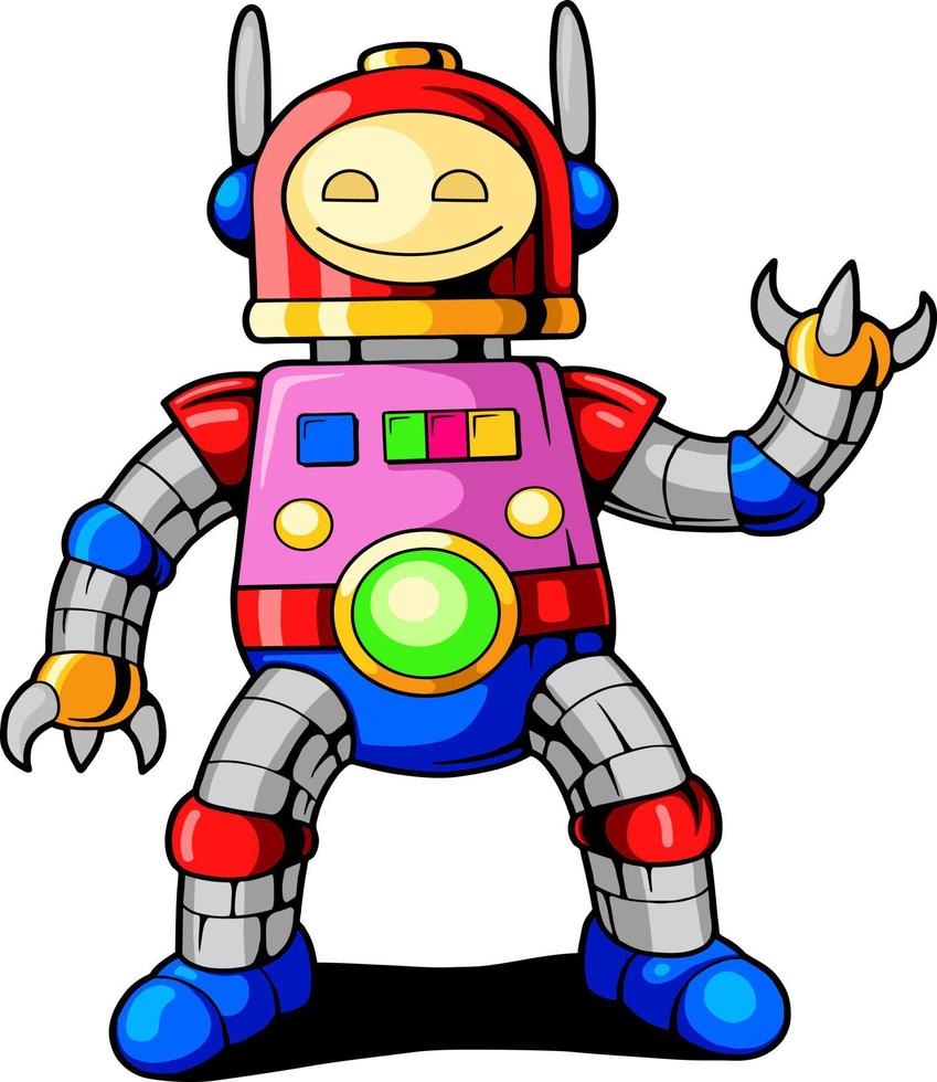 funny cartoon robot vector