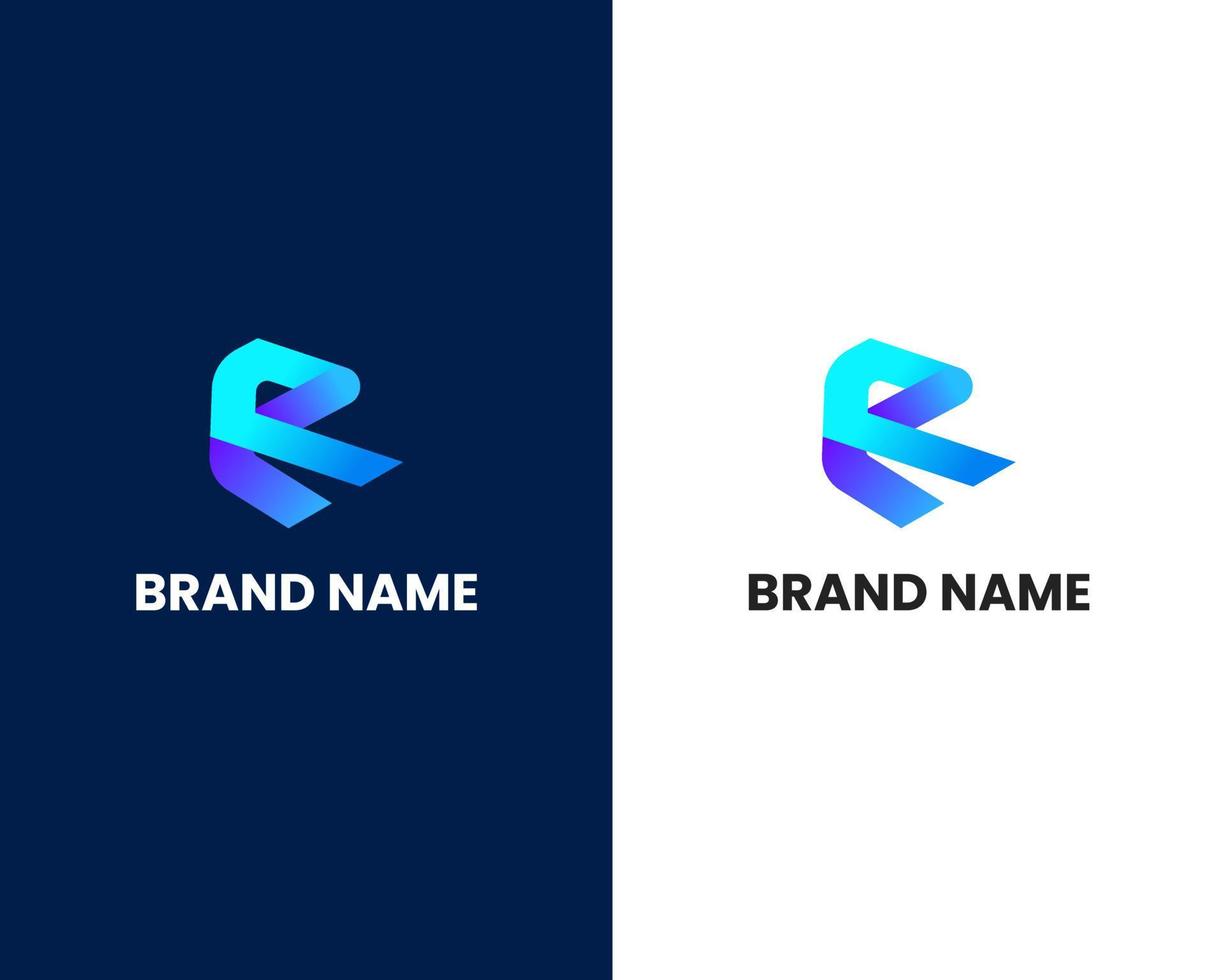 letter e and r mark modern logo design template vector