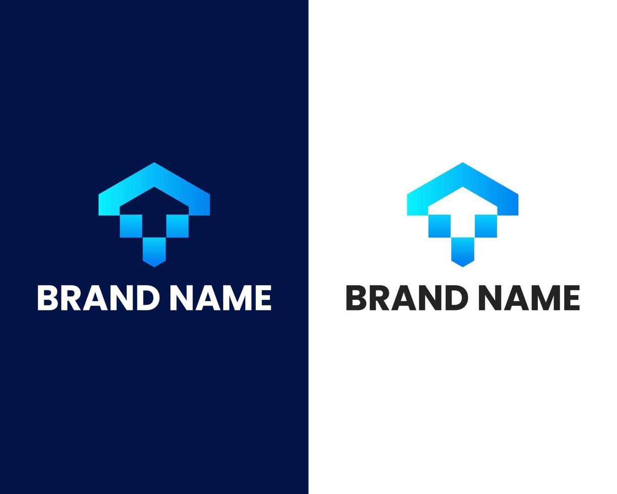 hogar con plantilla de diseño de logotipo moderno de marca de datos móviles vector