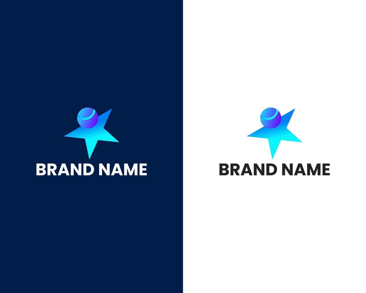 man with star mark modern logo design template vector