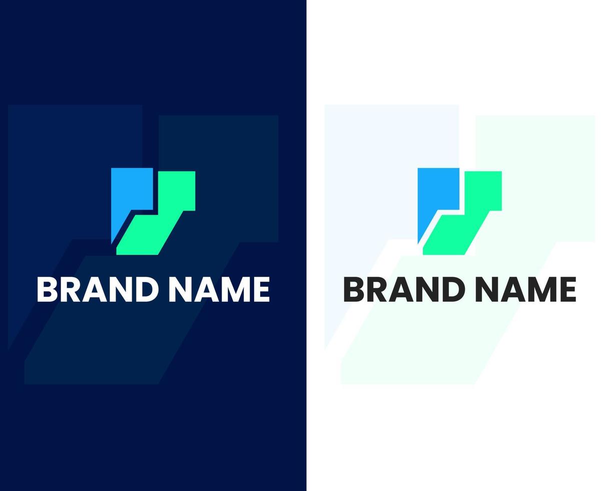 letter p and s mark modern logo design template vector