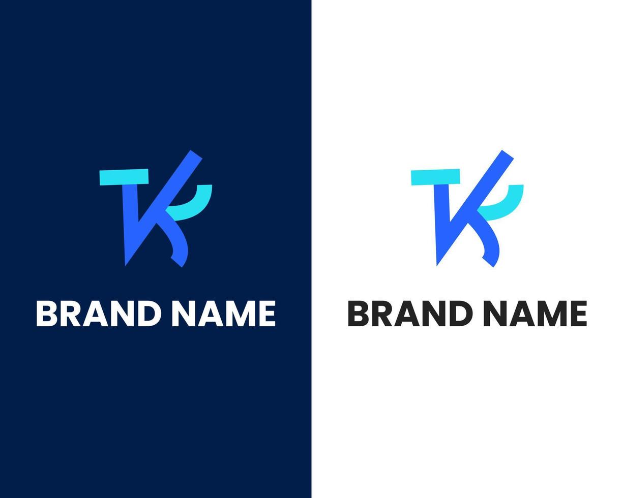 plantilla de diseño de logotipo de marca de letra t, k y v vector