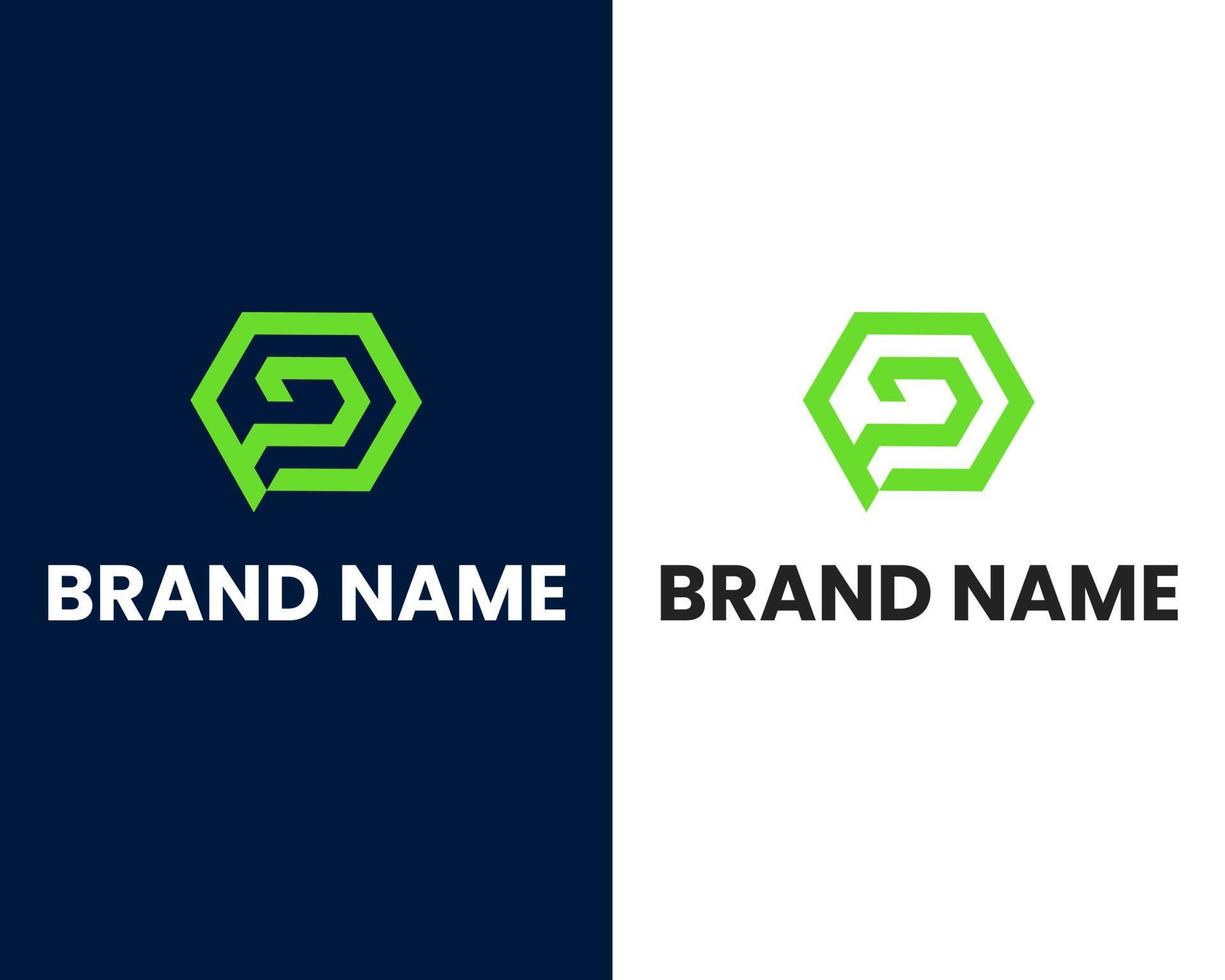 plantilla de diseño de logotipo moderno de marca de letra p vector
