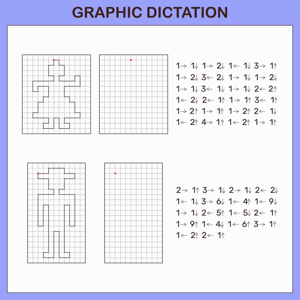 dictado gráfico. juegos educativos para niños. vector