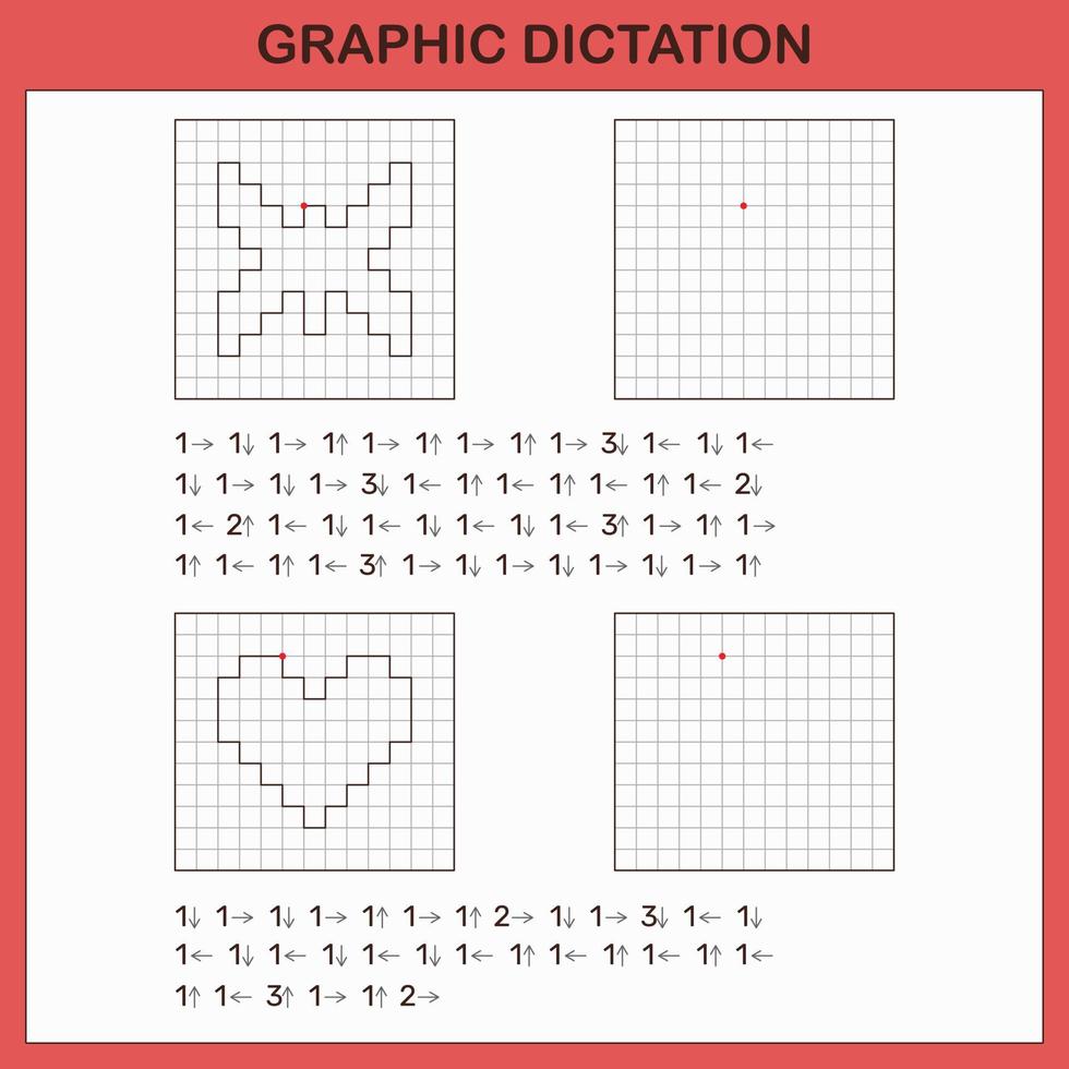 dictado gráfico. juegos educativos para niños. vector