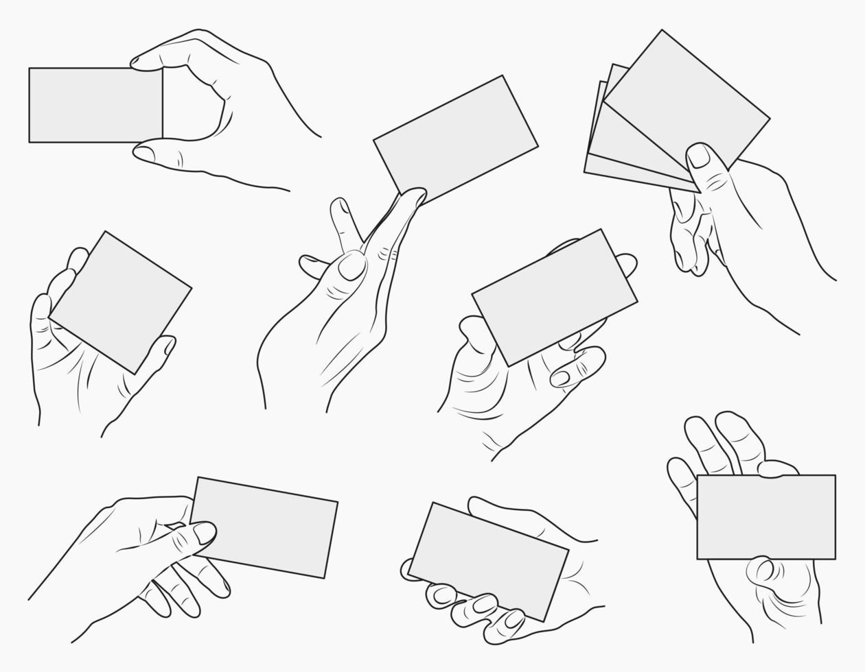 Set with hands holding various paper notes. Flat design. Vector illustration. Blank paper notes for to-do list, planner, memories.