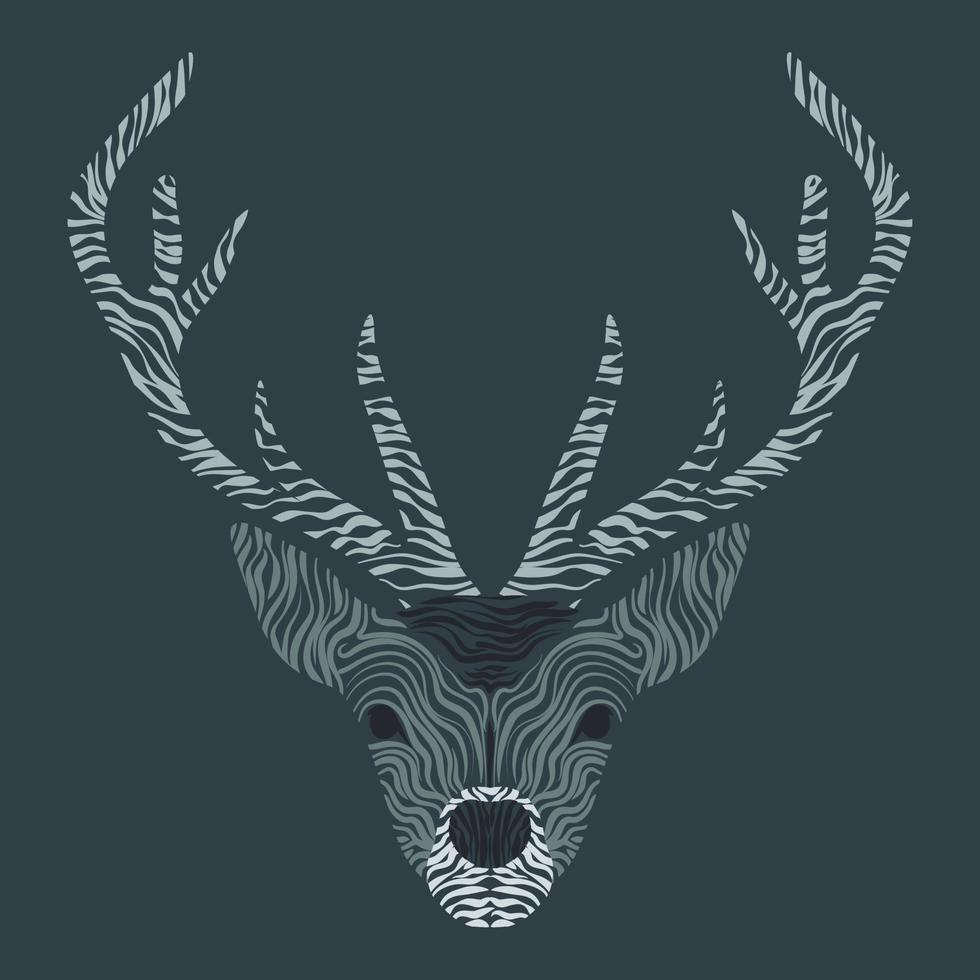 Logo with stylish deer on emerald background vector