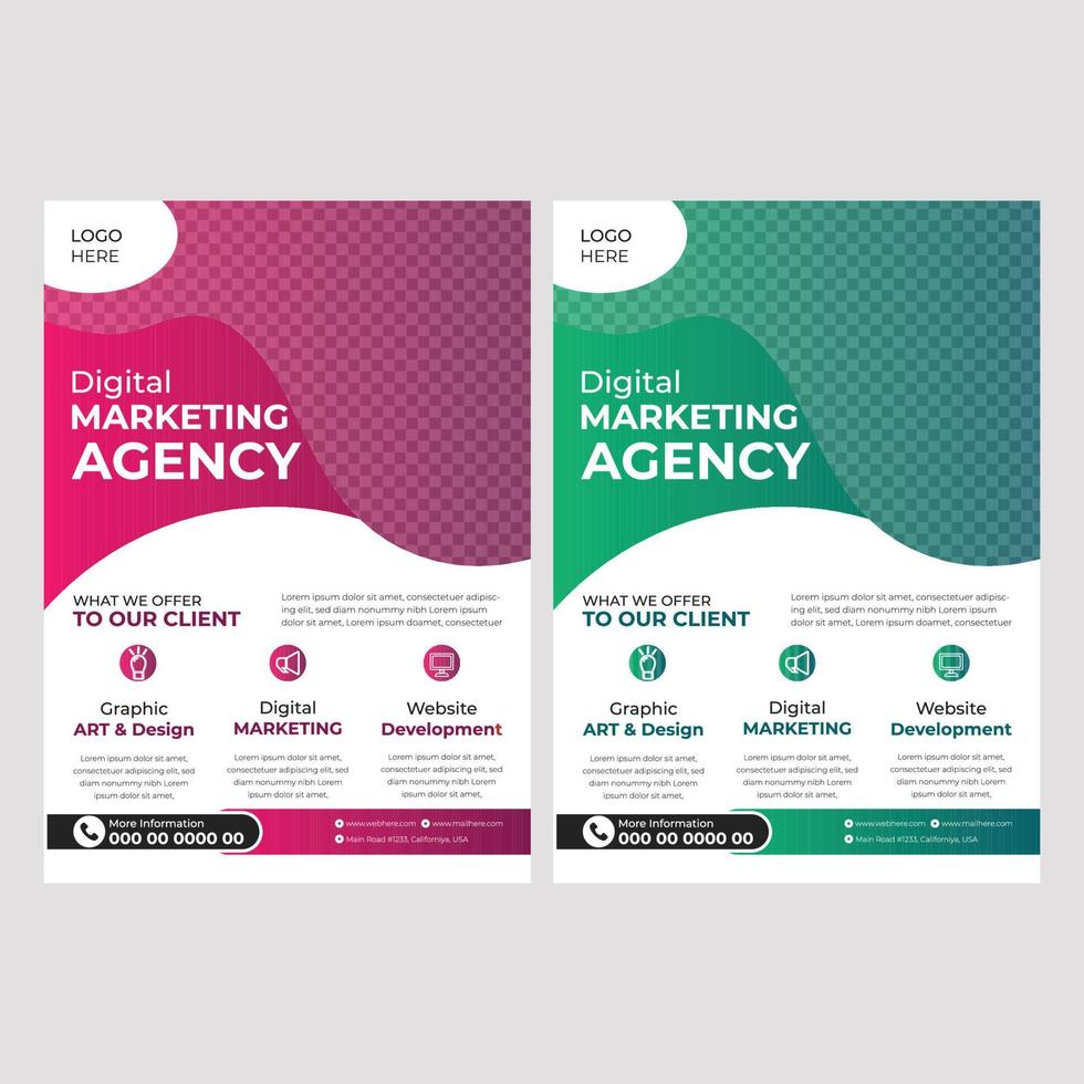 Digital Marketing Flyer Design Template vector