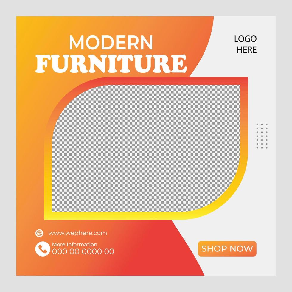 furniture social media post design vector