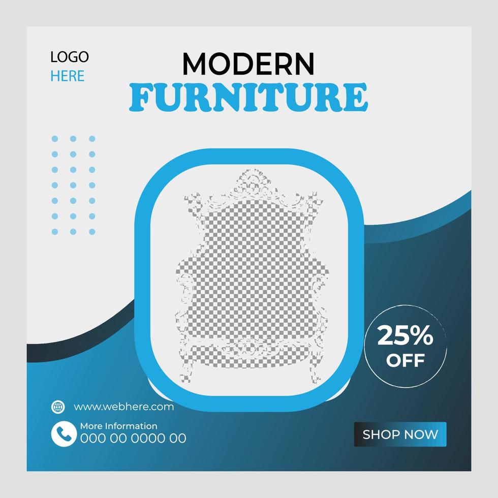 furniture social media post design vector