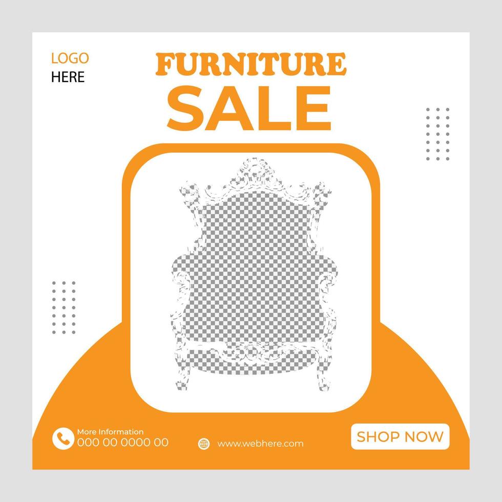 furniture social media post design vector