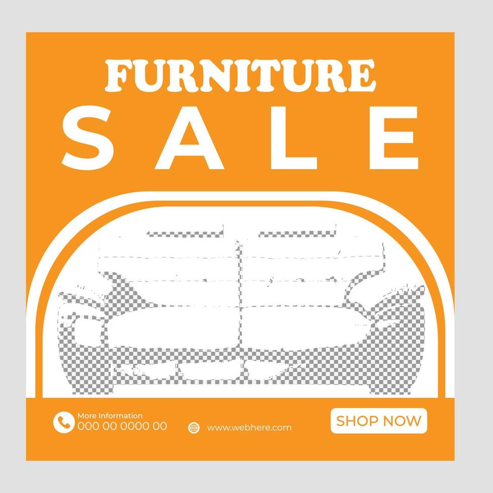 furniture social media post design vector