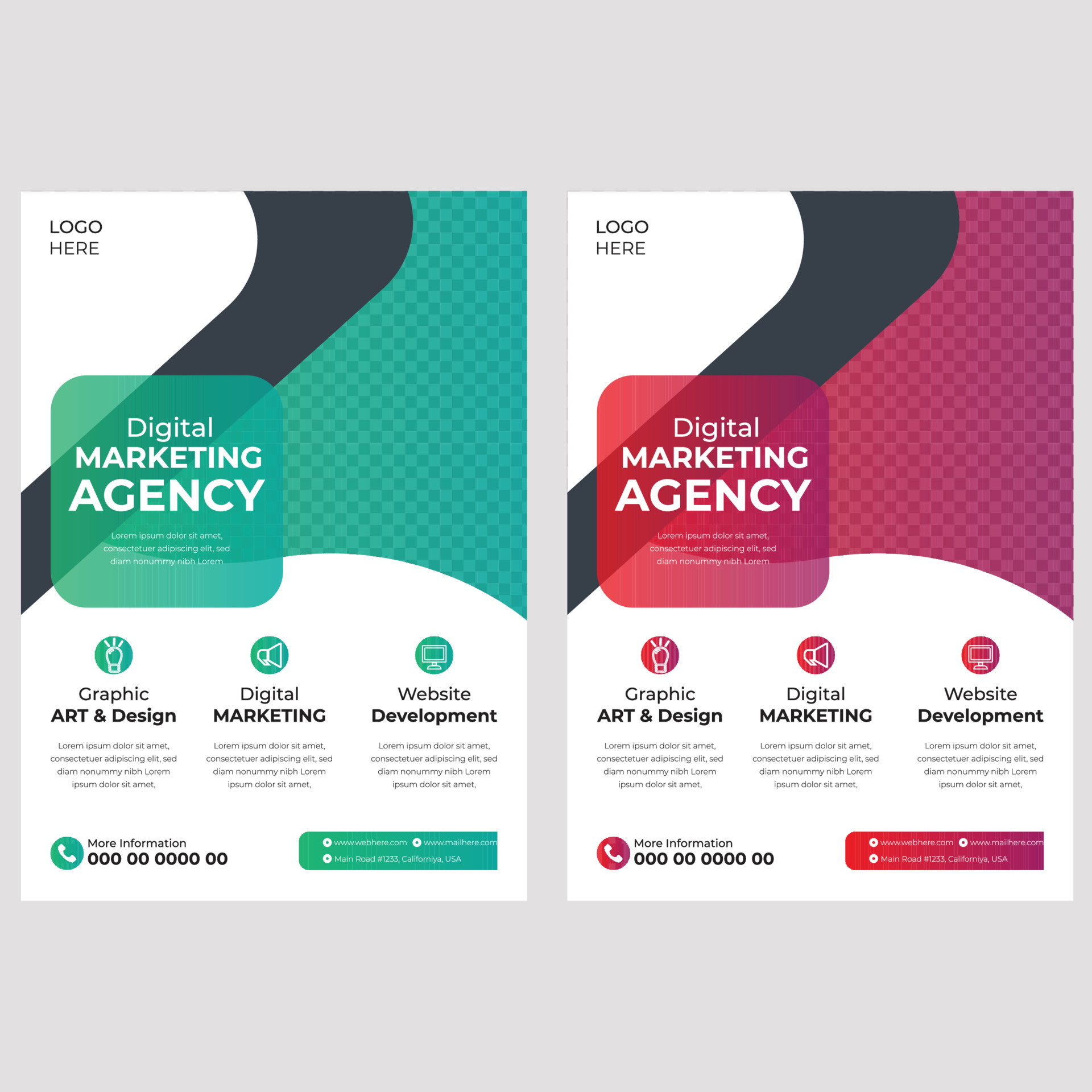 Digital Marketing Flyer Design Template 10933599 Vector Art at Vecteezy