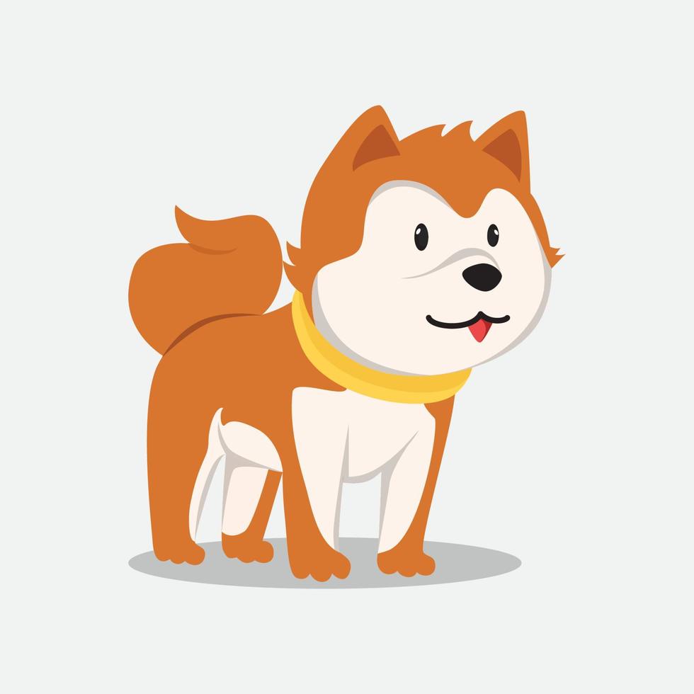 vector de dibujos animados lindo shiba inu