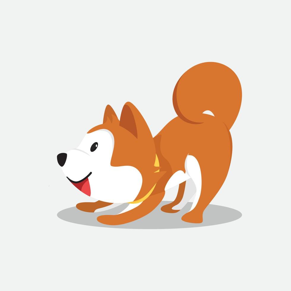 cute shiba inu cartoon vector