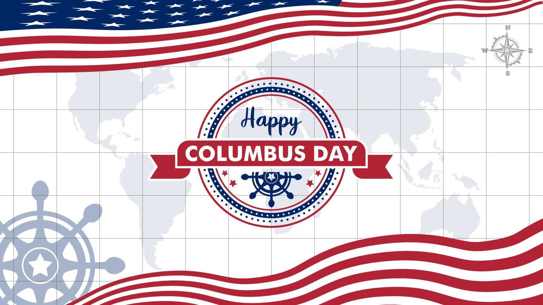 columbus day background for presentation color white vector