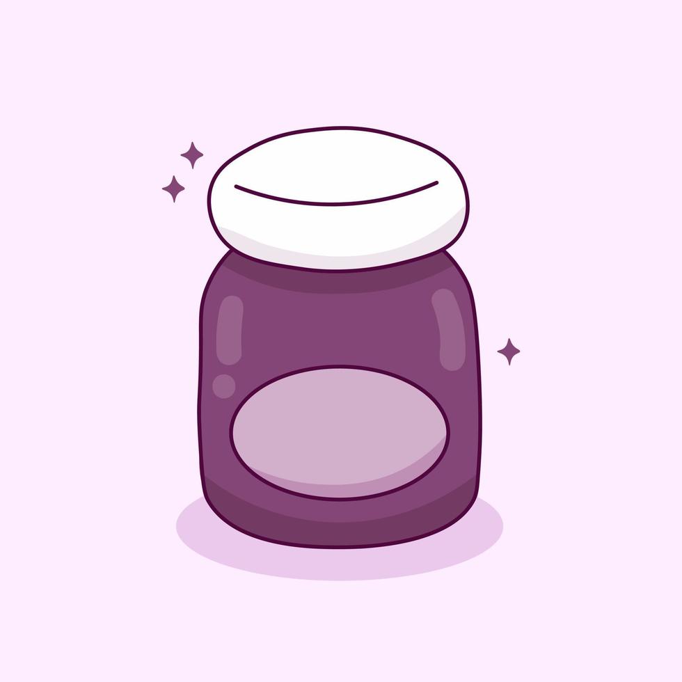 Doodle Cartoon Blue Berry Bottle vector