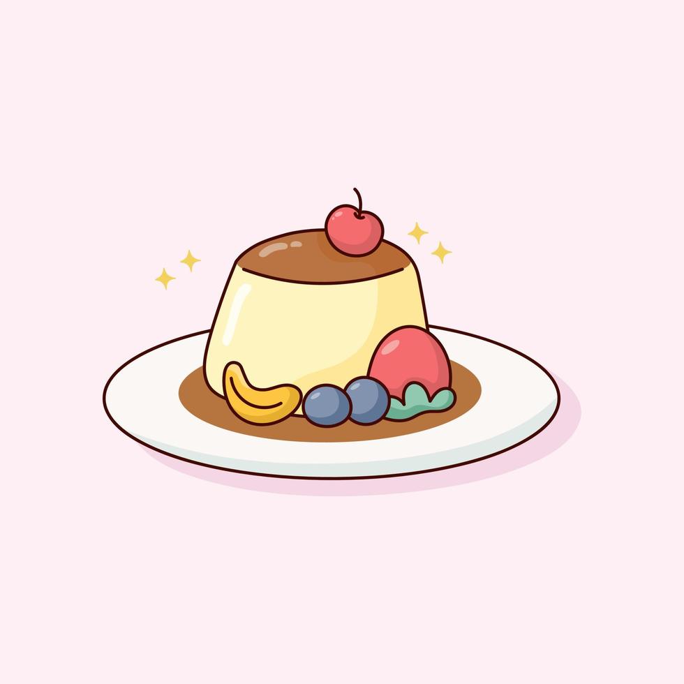 Doodle Cartoon Delicious Pay Birthday Cake vector