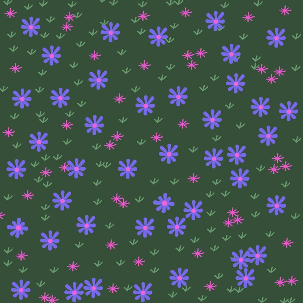 Hand Drawn Plant and Flower Pattern Background vector