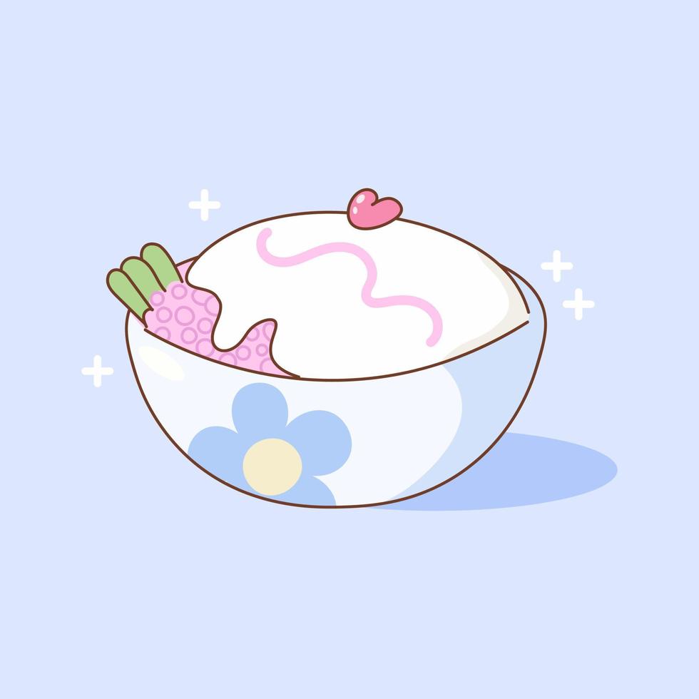 Doodle Cartoon  Delicious Porridge For Breakfast vector