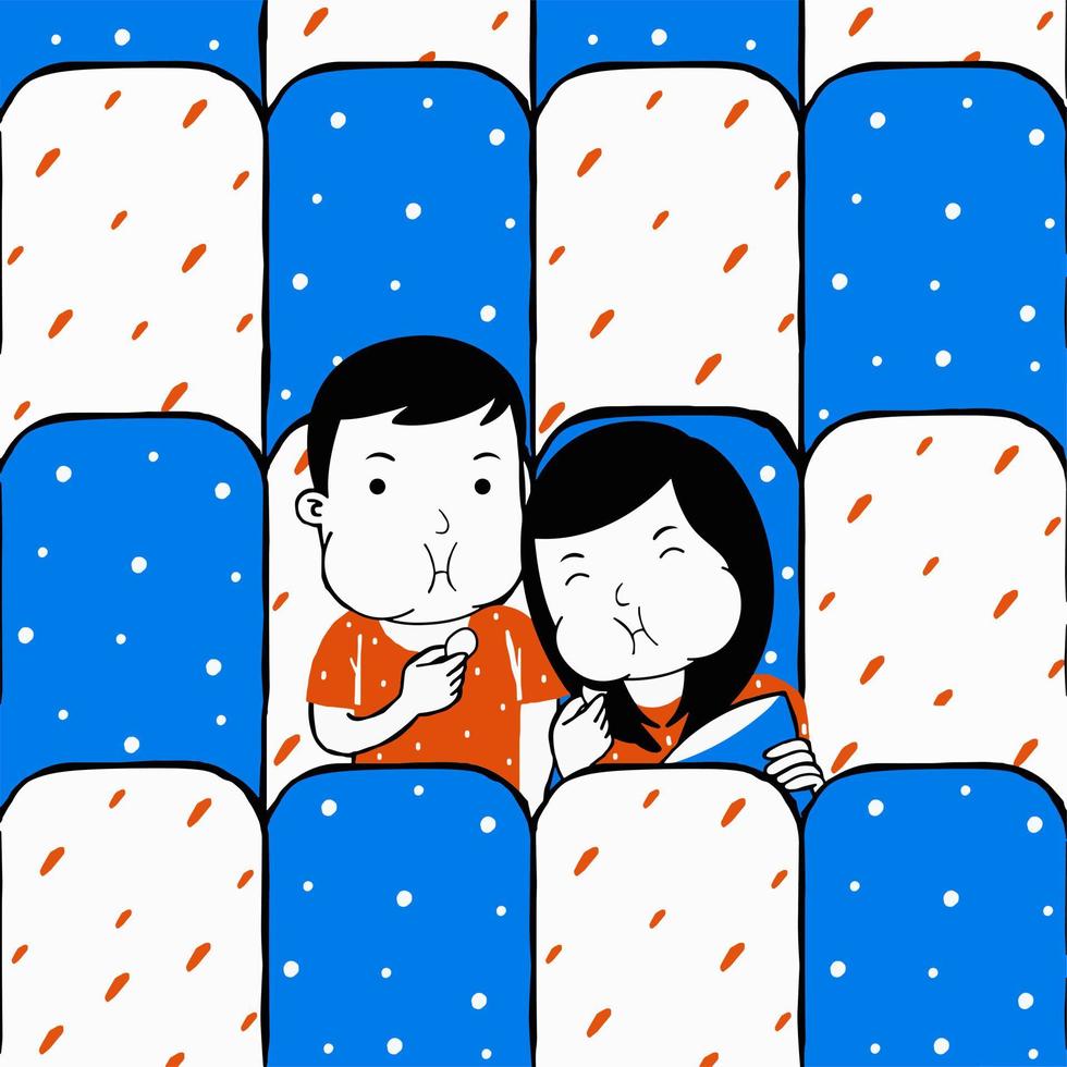 cute couple love characters vector