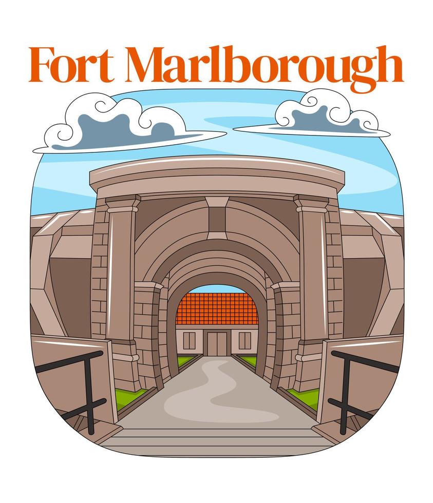 Fort Marlborough in Vector Illustration