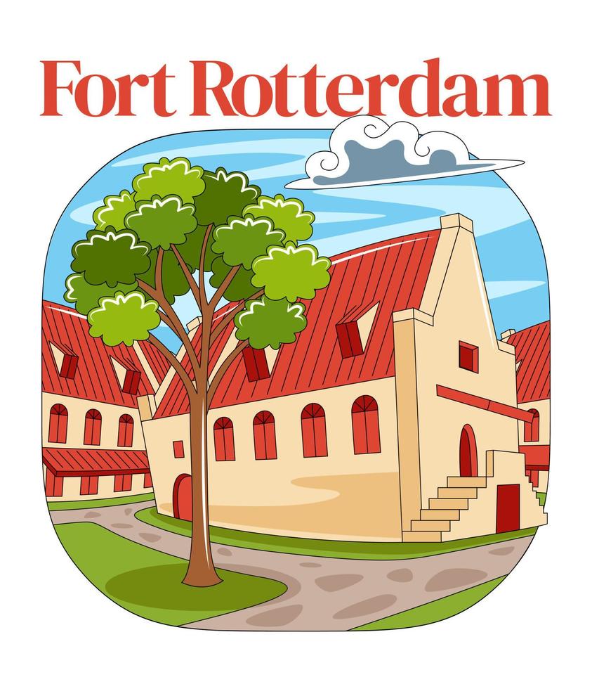 Fort Rotterdam in Vector Illustration