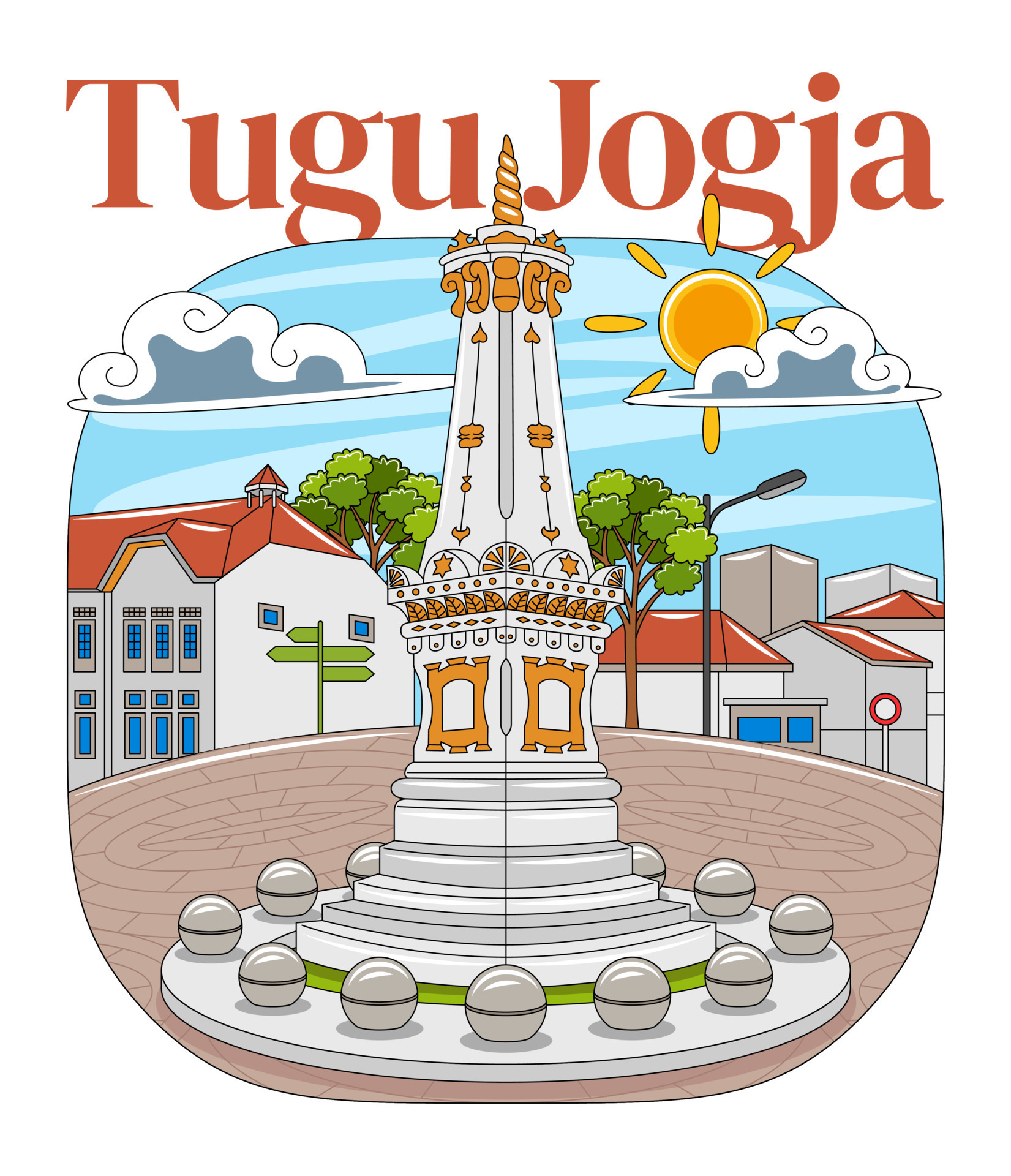 Jogja Monument Vector Illustration 10933731 Vector Art at Vecteezy