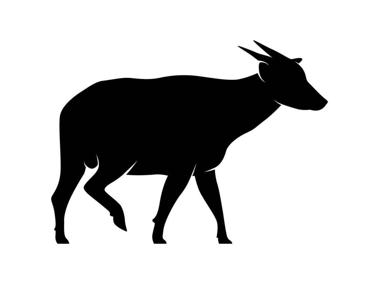 silueta de vector animal de anoa