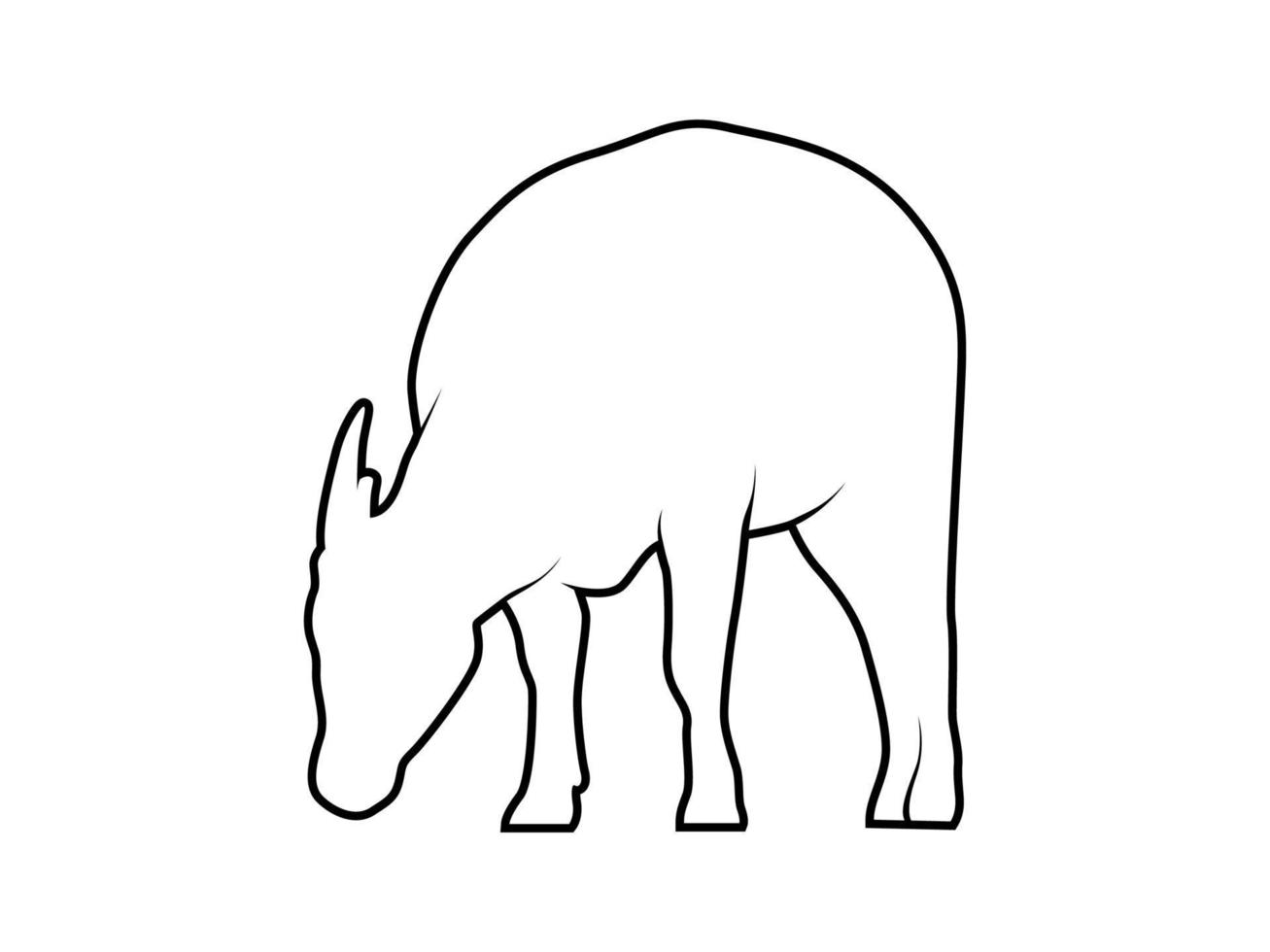 anoa animal vector outline silhouette