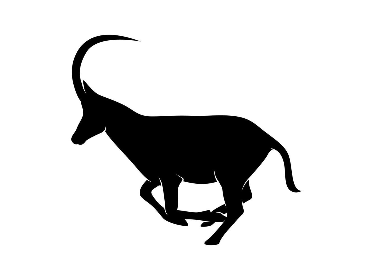 silueta de vector animal de antílope