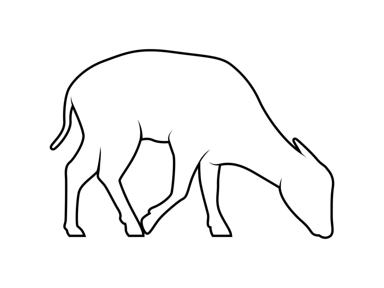 anoa animal vector outline silhouette