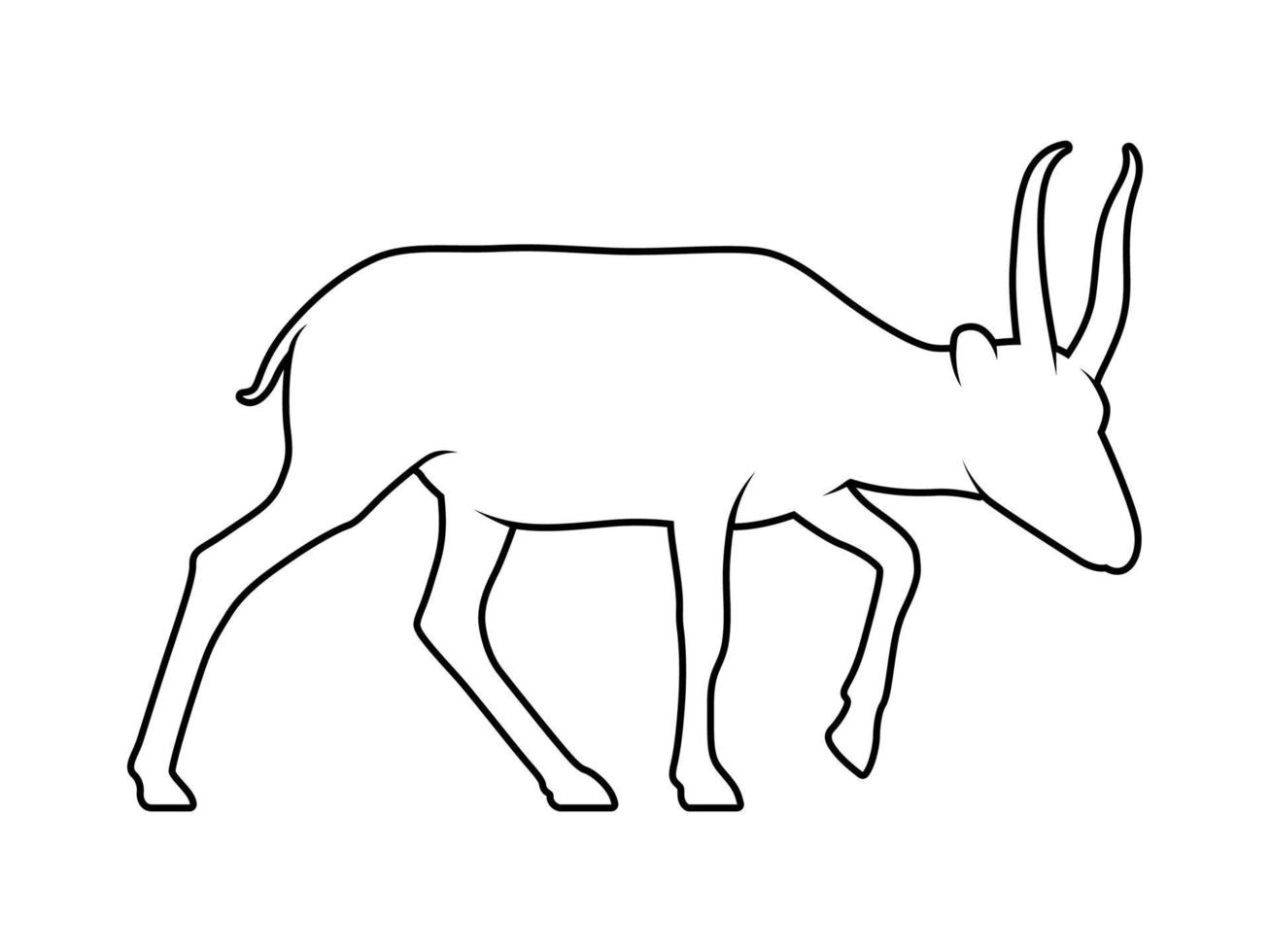 antílope animal contorno vector silueta