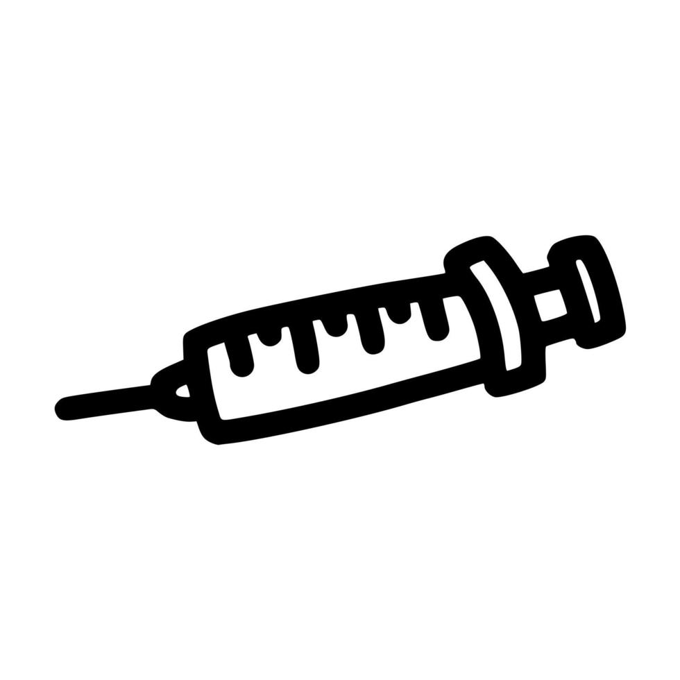 single big injection lineart vector illustration icon design with doodle hand drawn style