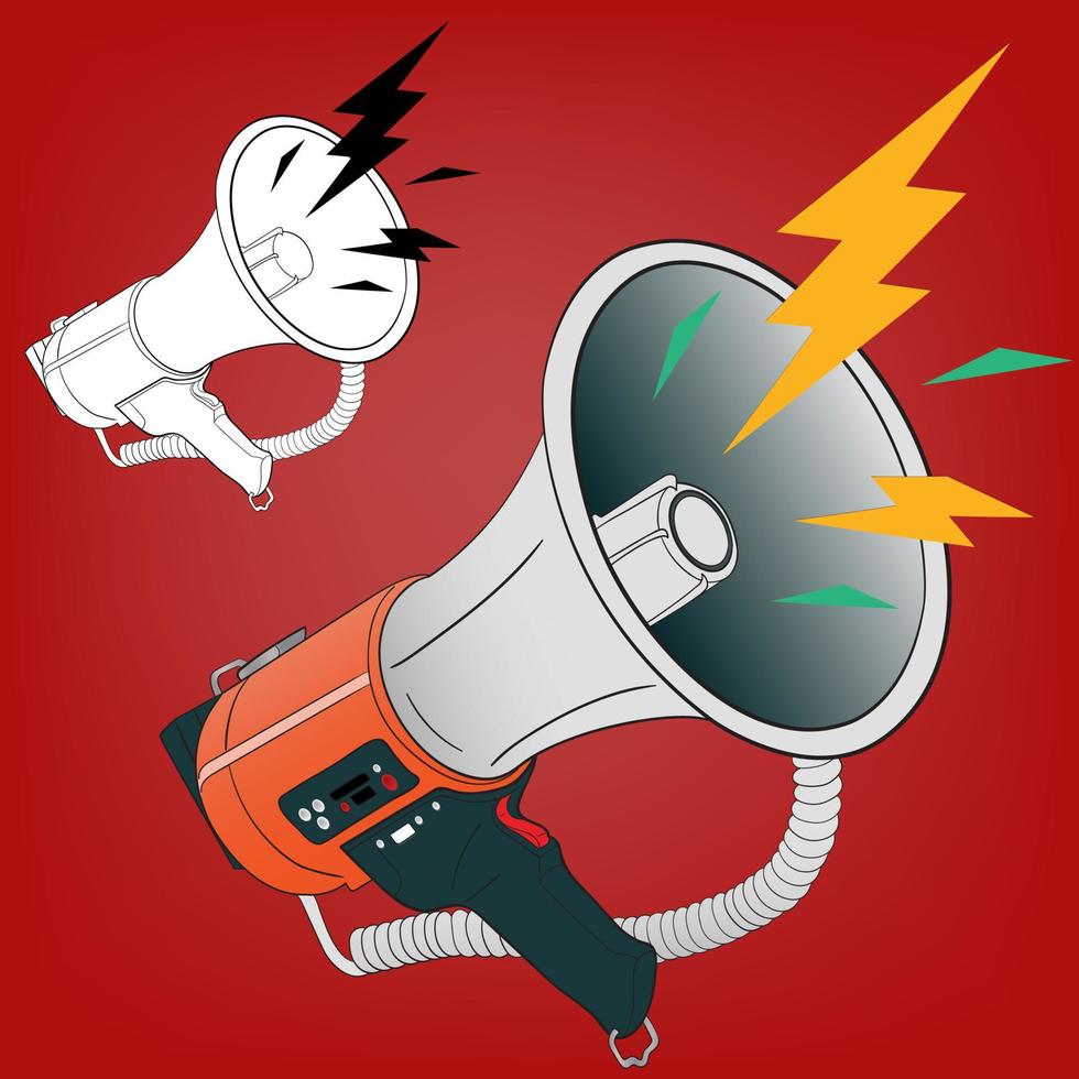 Loudspeaker or Megaphone Vector Illustration