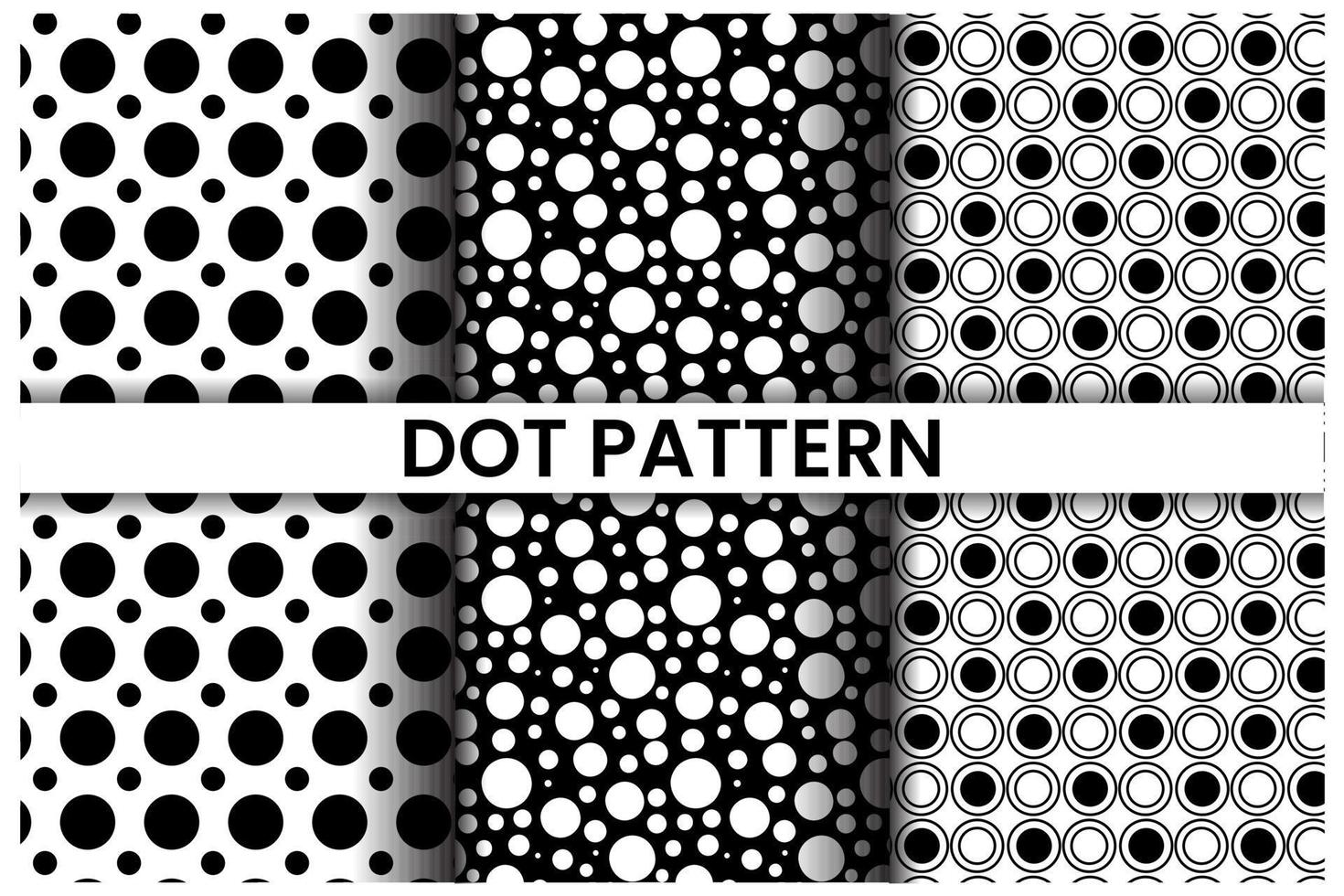 Set of vector seamless and repeating pattern. Polka dots background