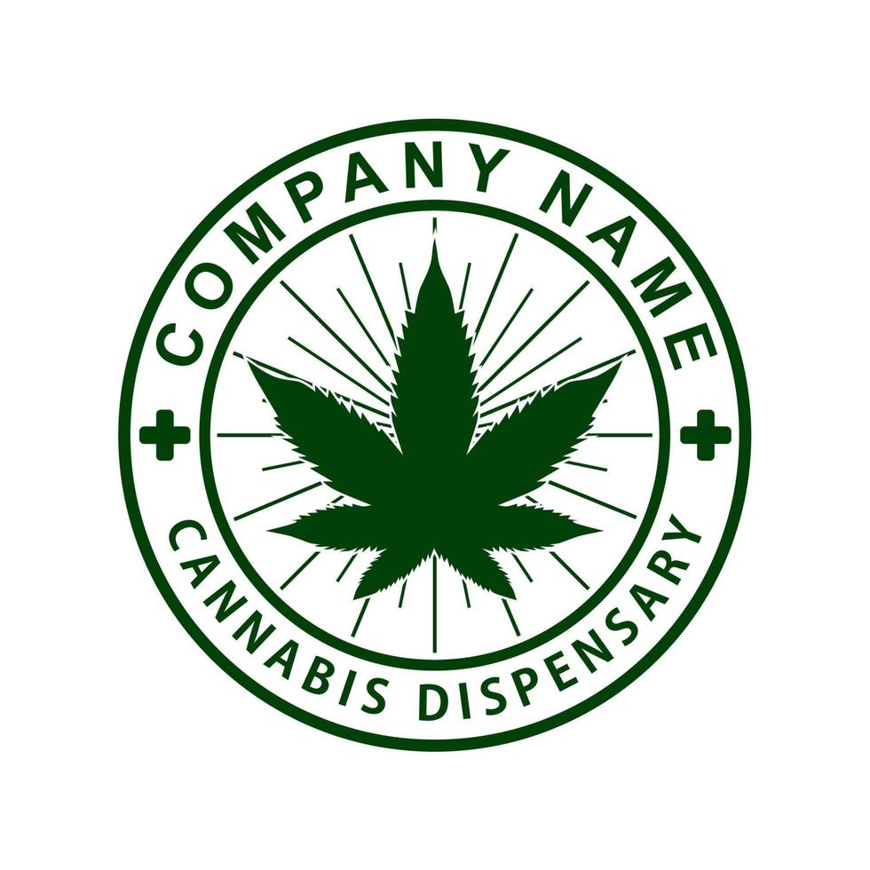 Marijuana dispensary logo vector illustration brand symbol