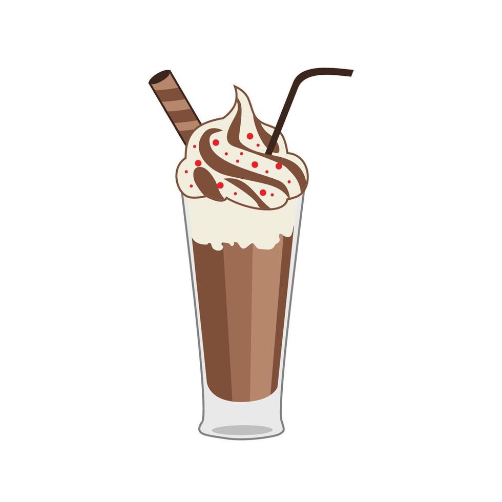 Milkshake with vanilla and chocolate is suitable for use in the culinary field vector